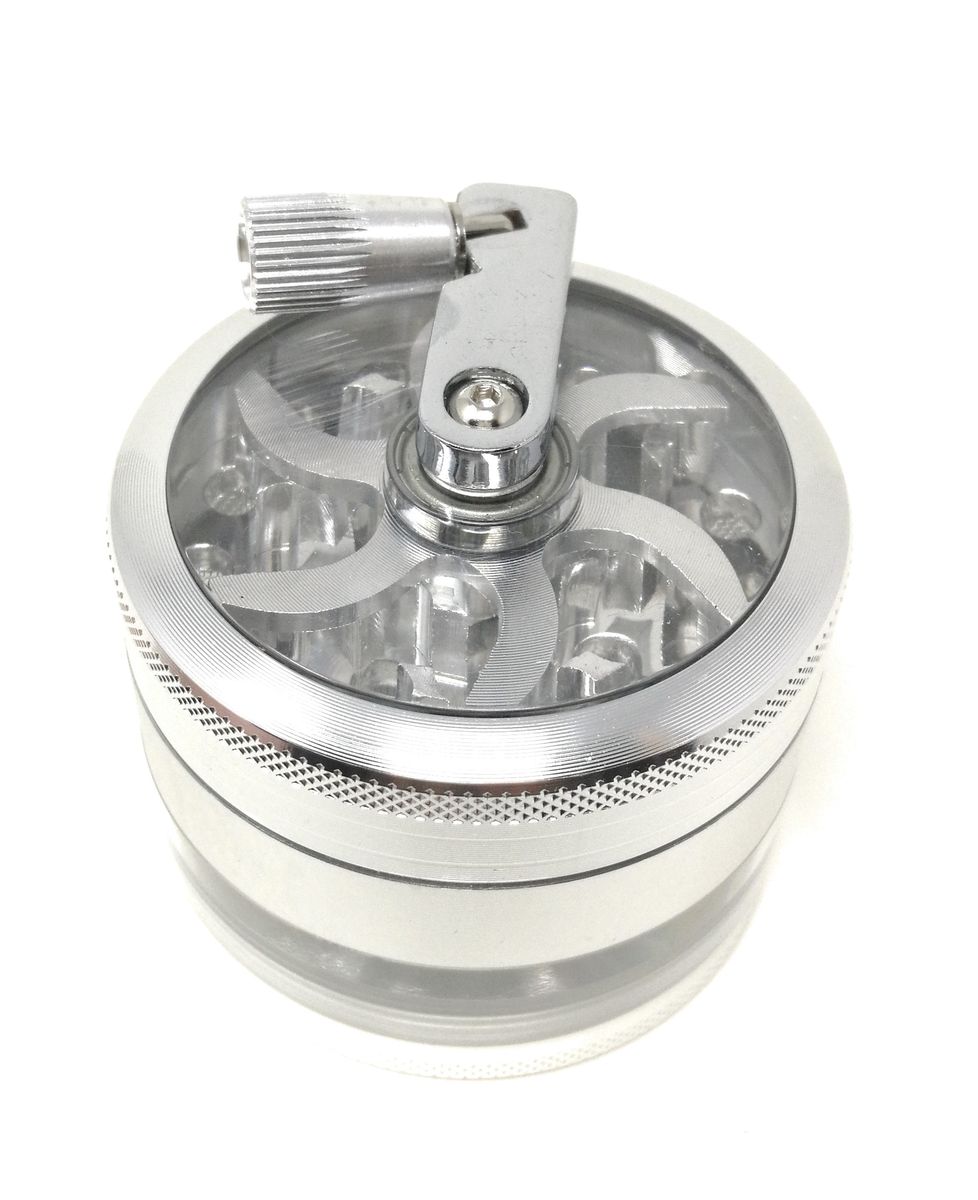 Spice and Herb Grinder with Top Turning Handle, 4 Piece Grinder Shop