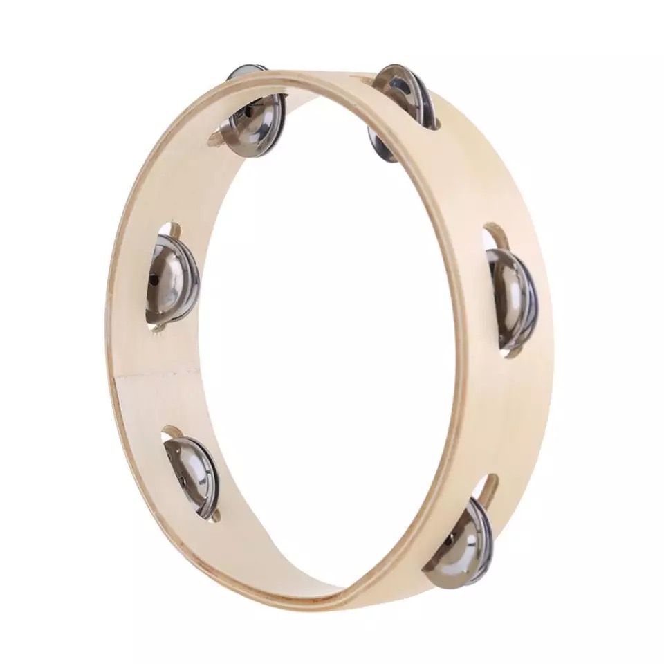 Round Tambourine Wooden Ring with Natural Wood Finish