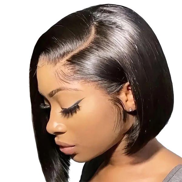 Short Bob Wig Straight 13x4 Brazilian Hair Glueless Lace Front Wig 8in VSP