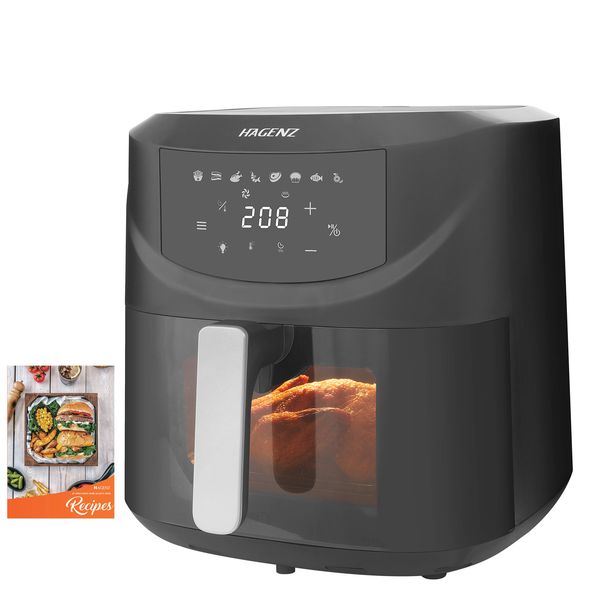 HAGENZ 8L With Window 2000W Air Fryer With Recipes Big Capacity Airfryer