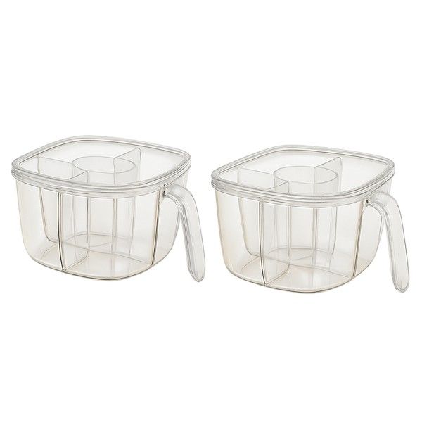 5-Compartment Plastic Storage Container - Transparent 2 of Pack