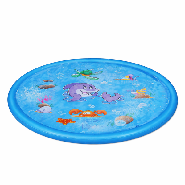Toddler &amp; Pet Outdoor Sprinkler Playmat - 105cm - Dolphin - Blue