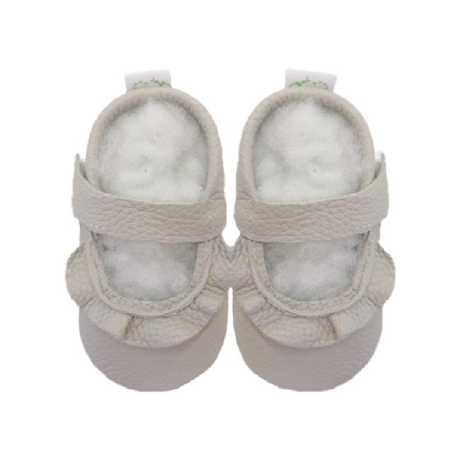 Pitta-Patta Soft Genuine Leather Baby Shoes Mary Jane Frill Sand | Shop ...