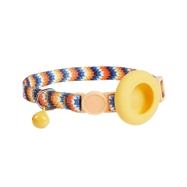 Yellow Airtag-Holding Cat Collar
