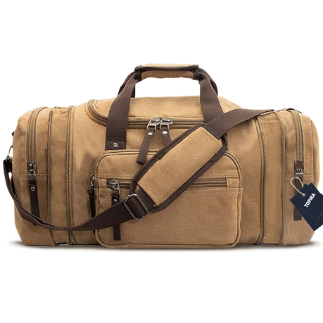 Topika Canvas Duffle Bag for Travel, 50L Expandable Weekend Duffels Image