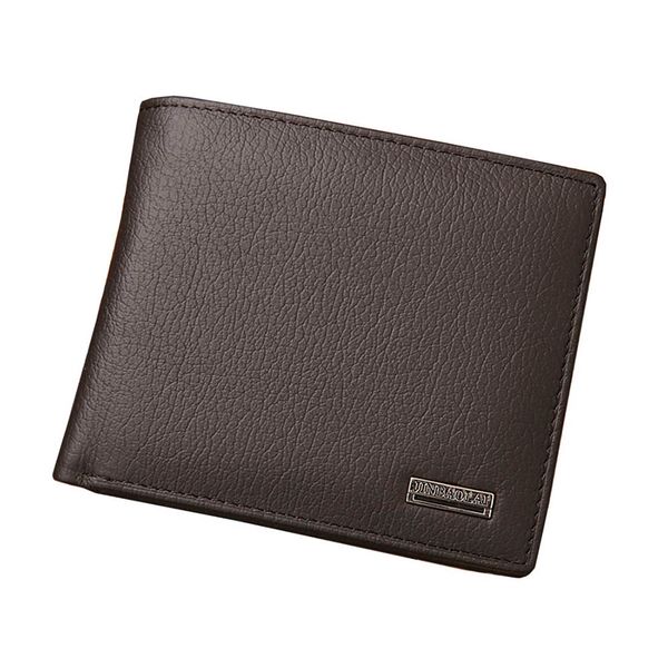 Genuine Leather Men's Wallet With Coin Pocket - Brown