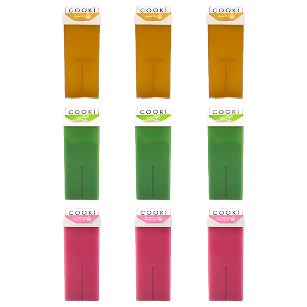 Cooki Cartridge Wax Bundle (Apple, Mojito Sorbet, Strawberry) 9 pc (3 each)
