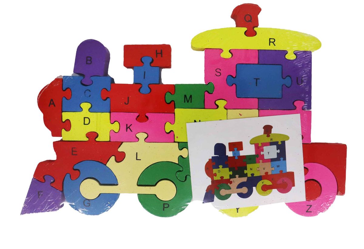 Wooden Train Shaped Puzzle, ABC & Numbers | Buy Online in South Africa ...