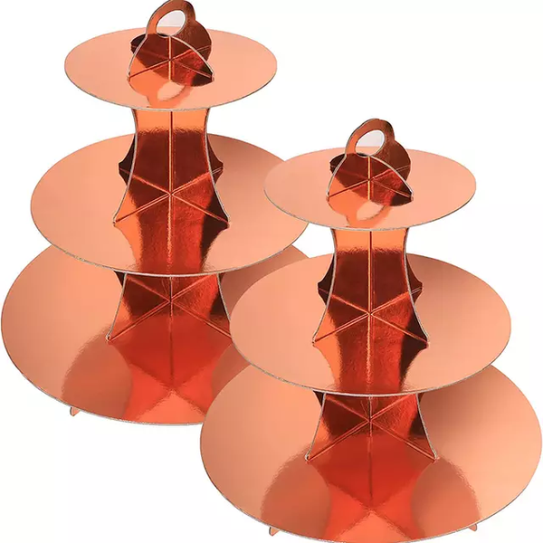 HIGH Quality 3-Tier Cupcake Stand-Rose Gold-Reusable-Pack of 2