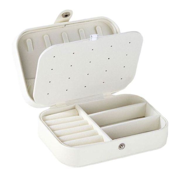 Portable Travel Jewelry Organizer Case Velvet Inner Earring Ring Box 16CM