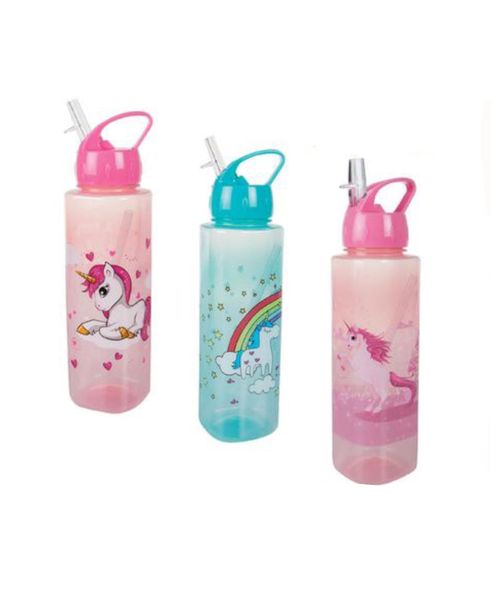 Unicorn Print Water Bottles - 750ml - Set of 3