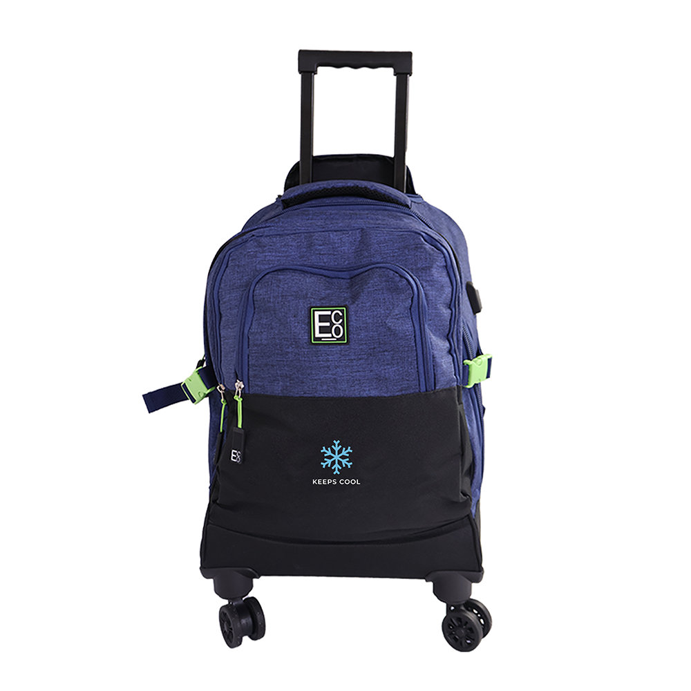 School Backpack with 4 Spinner Wheels and Cooler Compartment - Travel Bag