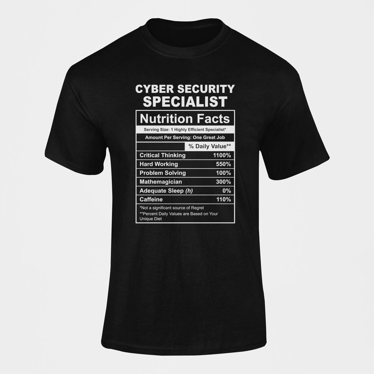 cyber-security-specialist-nutrition-facts-custom-printed-novelty-t