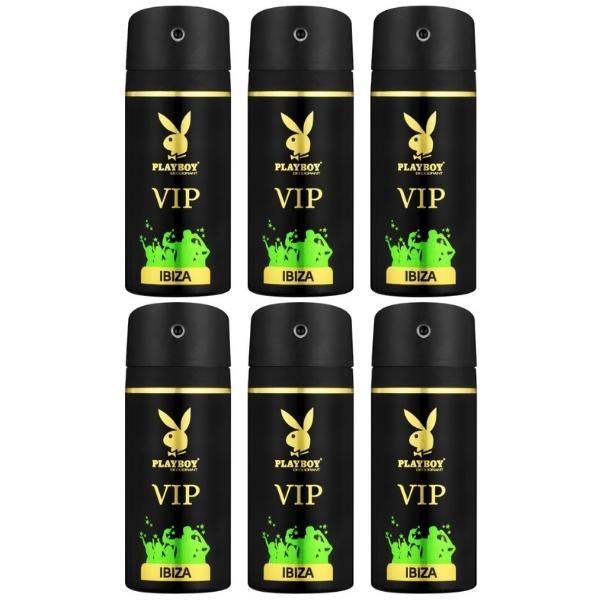 PlayBoy - Men Deodorant 150ml - VIP Ibiza - Pack of 6