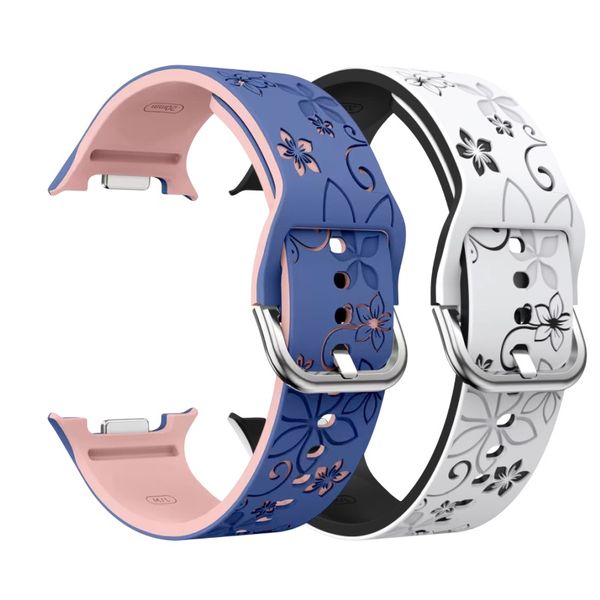 Silicone Floral Straps compatible with Samsung Galaxy Watch 8