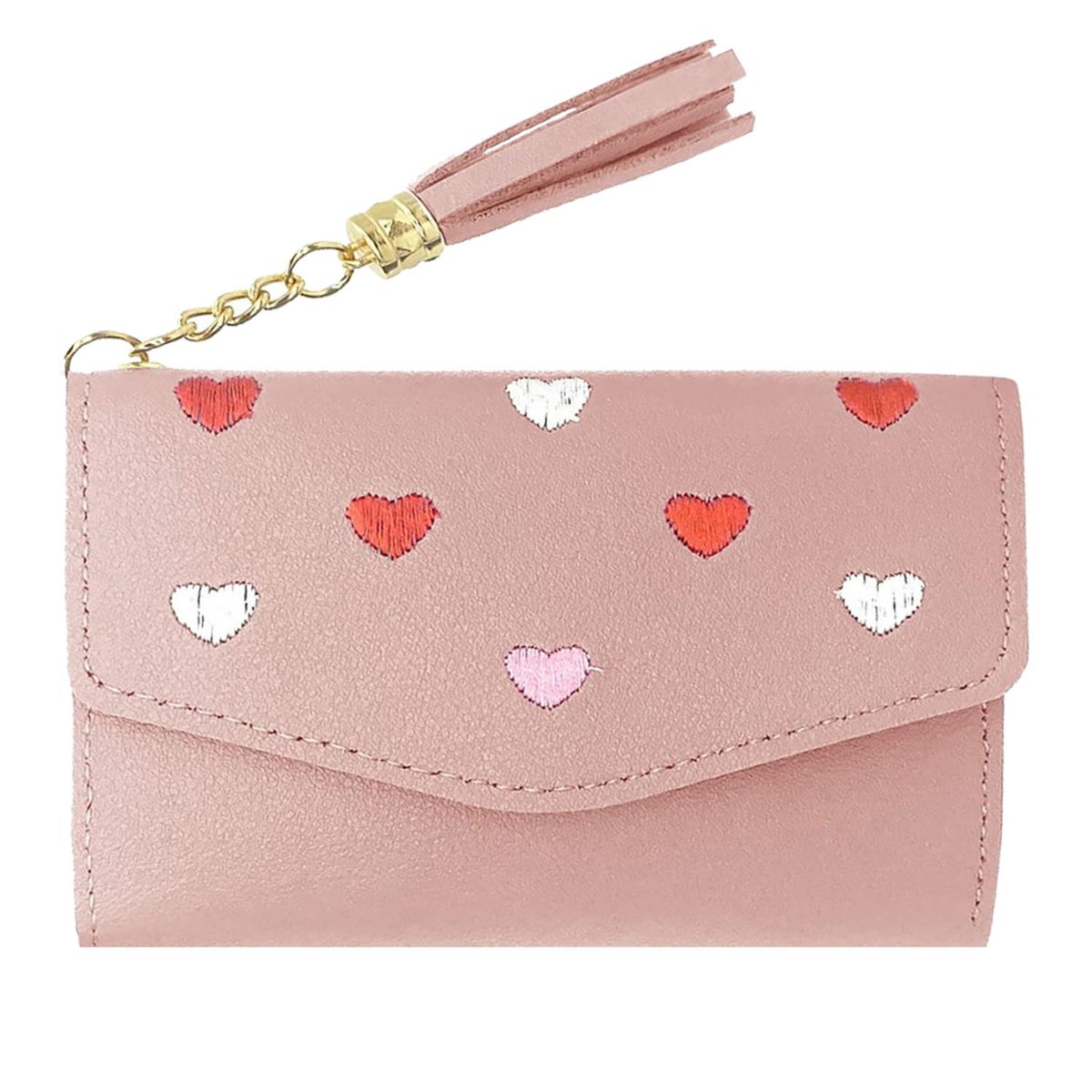 Ladies Purse Wallet, Small PU Leather Three-fold Ladies Purse with 8 slots