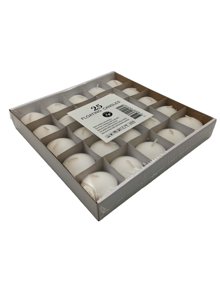 White Floating Candles - Pack of 25