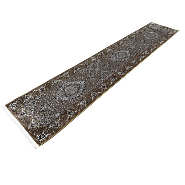 Extra Soft Persian Tabriz Design Mustard/Gold Runner Rug - 400 x 80 cm
