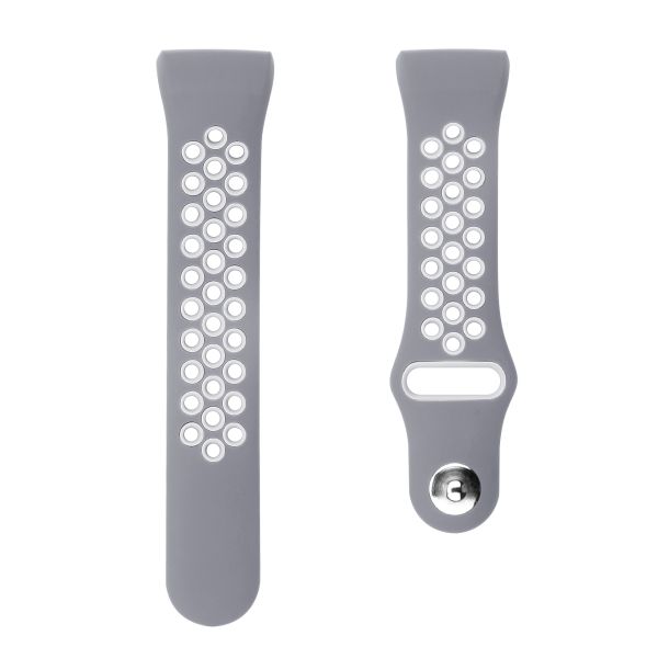 Sports Band for Fitbit Charge 3/4 (Size: M/L) -Grey &amp; White
