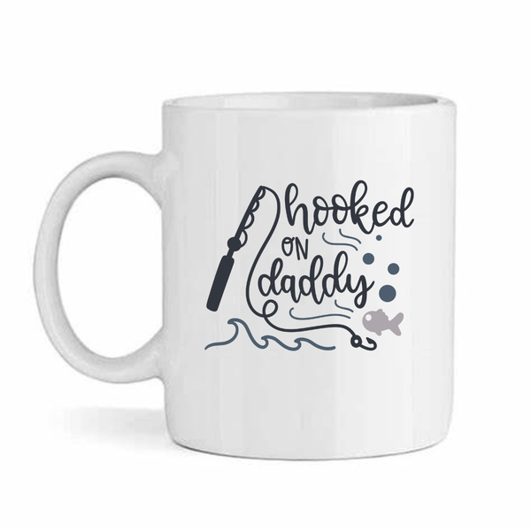 Hooked on Daddy v8-Father's Day-Valentines-Birthday-Christmas Pack Mug