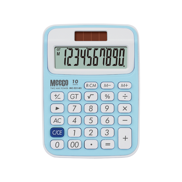 Meeco 10-Digit Calculator (87mm x 121mm) - Blue