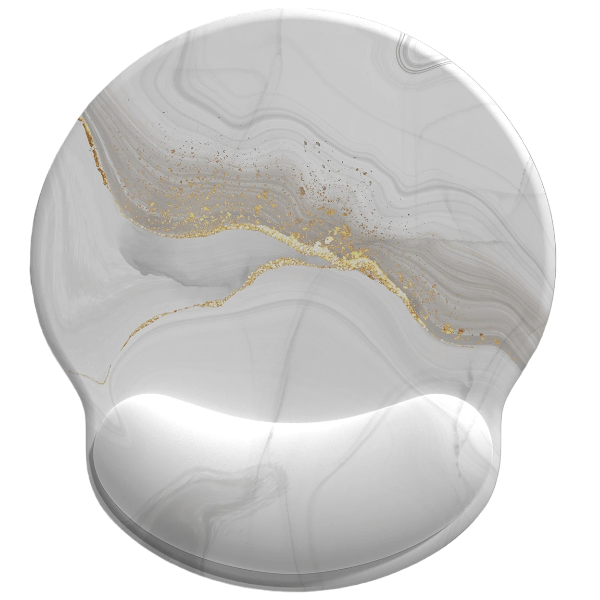 1Pc Marble Print Non-Slip Gel Wrist Rest Mouse Pad - White