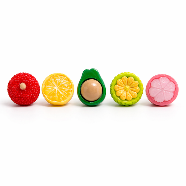 5 Piece - Three-Dimensional Fruit Magnetic Sticker Set - Multicolour