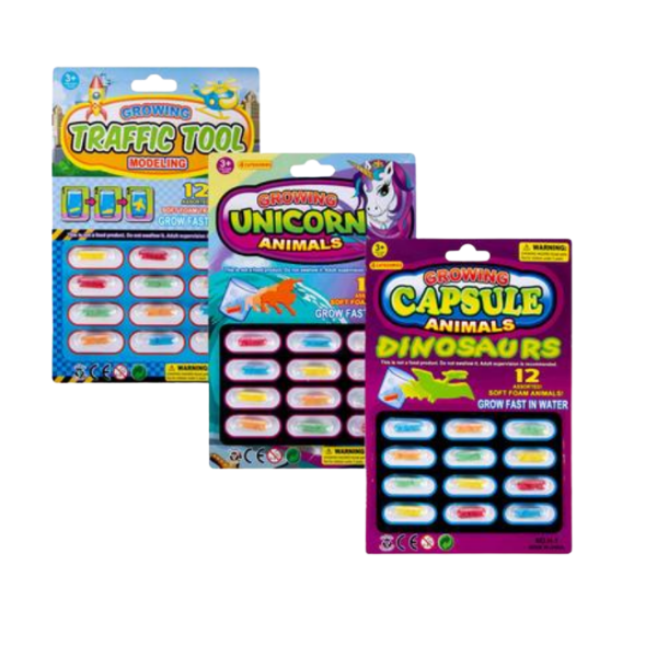 Growing Animals In Capsules - Set of 3 (12 Capsules)
