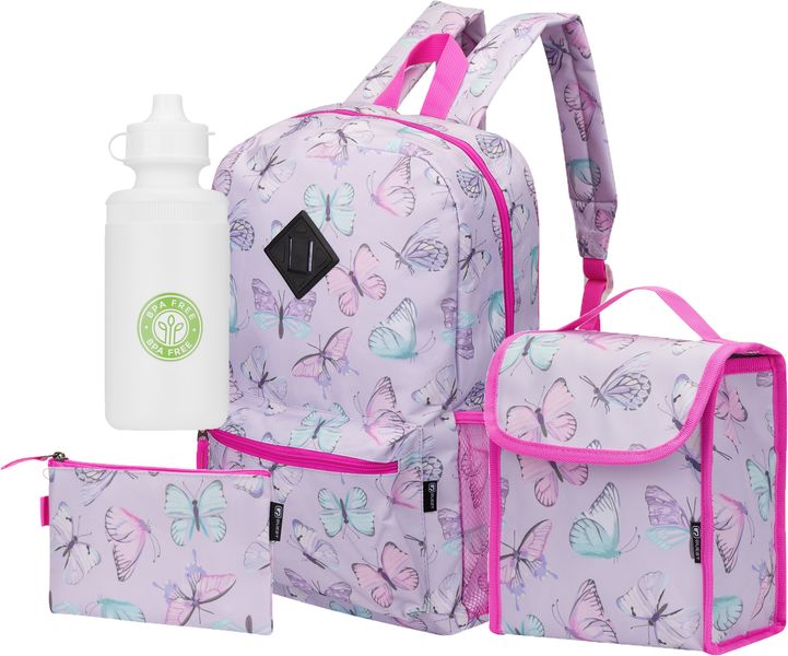 Quest Butterfly 4 Piece Backpack Combo - Purple