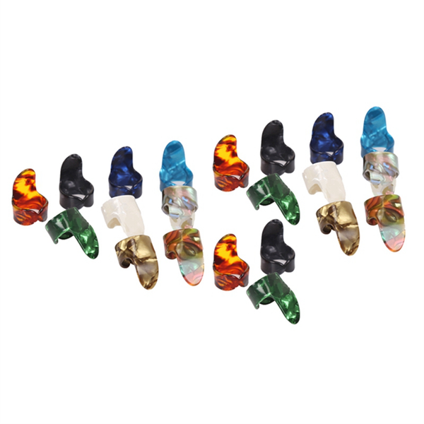 Finger Picks, Medium, Flat Thumbpicks, Celluloid Guitar Finger Picks (24 Pi