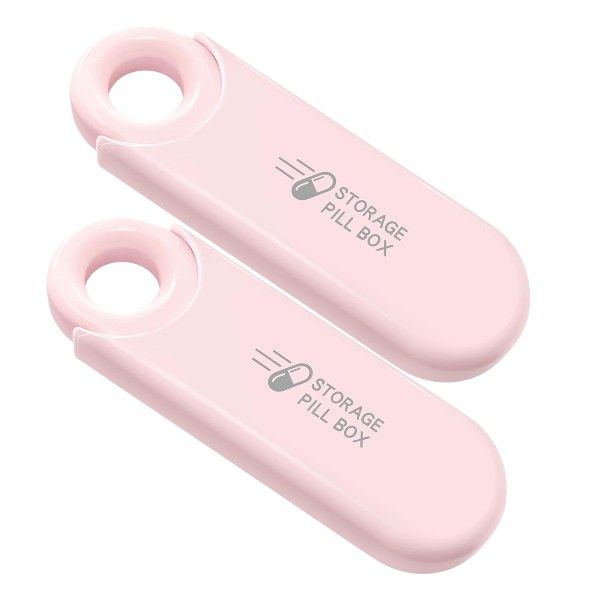 2 Piece - Multi-Purpose Pillbox With Smooth Sliding Cover - Pink