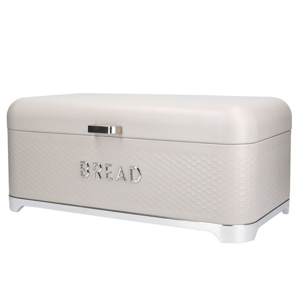 Textured Large Bread Bin - Latte Cream