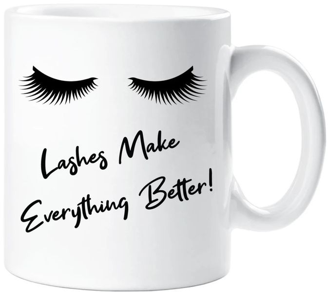 Lashes Make Everything Better Birthday Christmas Colleague Friend Gift Mug