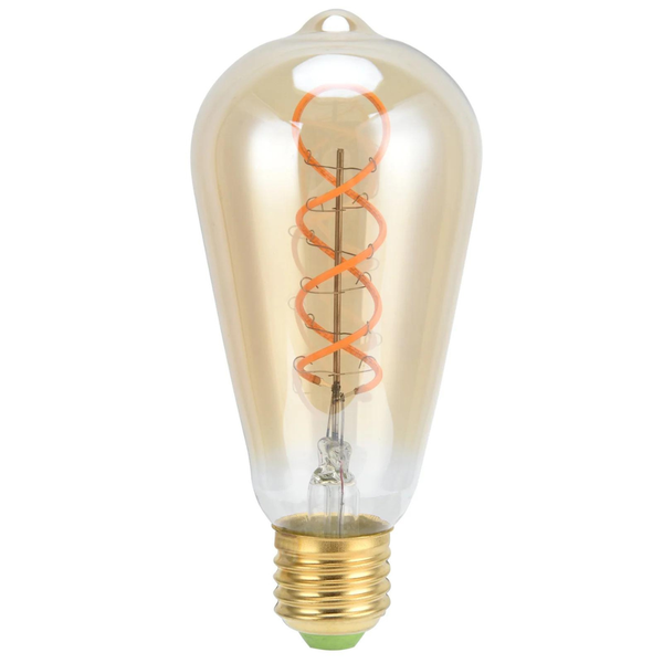 Stellar Lighting Vintage Edison Spiral Light Bulb ST64 Golden LED E27 3W