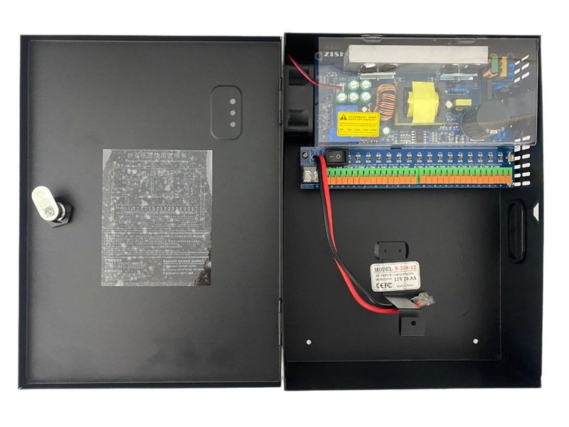 ZaTech SecureFlow: 16-Ch CCTV Power Supply, 12V-20.8A for Robust Backup