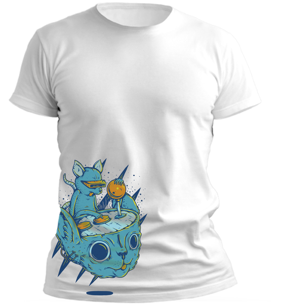 PepperSt Men's White T-Shirt - Meow
