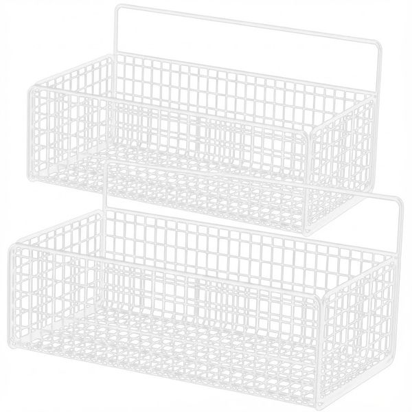 Dormitory Bedside Hanging Basket Set 30cm - White 2 Pack