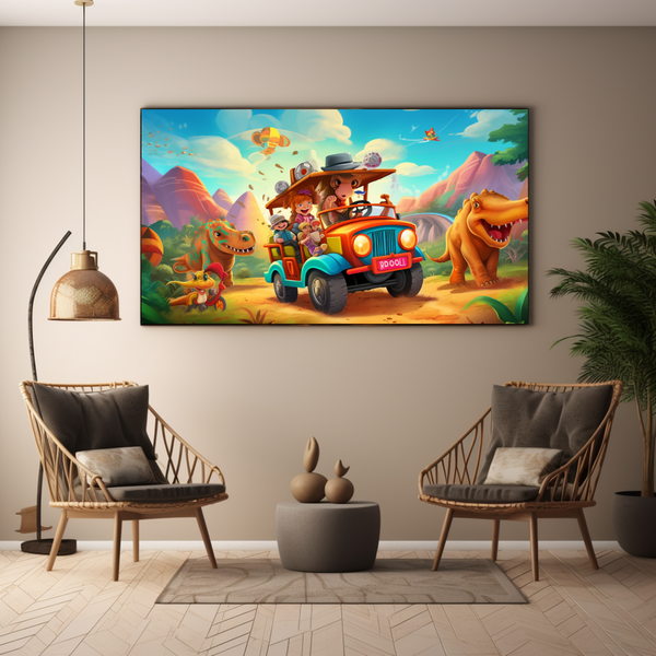 Canvas Wall Art - Dino Safari Adventure - BK0118
