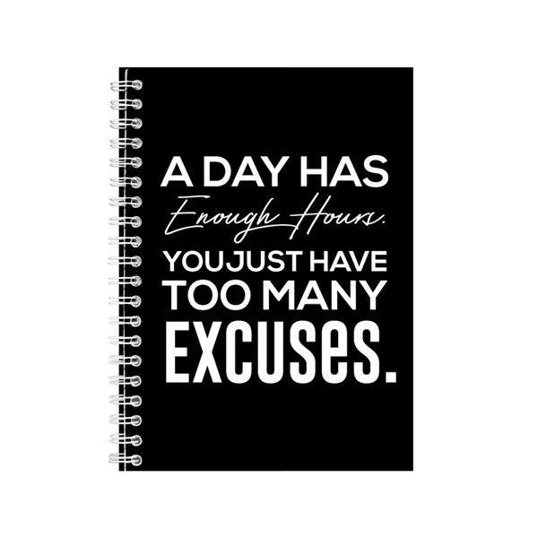 Enough A5 Notebook Spiral Lined Motivational Saying Graphic Notepad Gift154