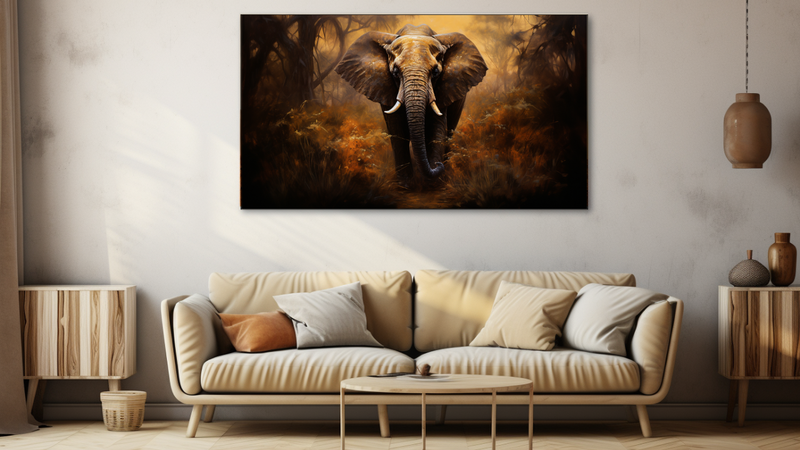 Canvas Wall Art - Gold Majesty Elephant - HD0118
