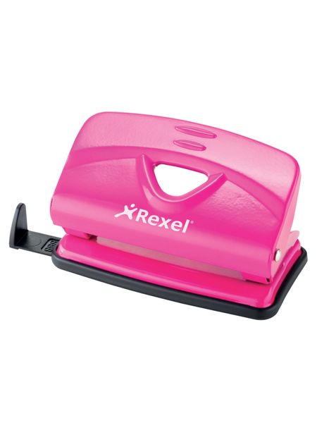 Rexel V210 2 Hole Metal 10 Sheet Punch - Pink