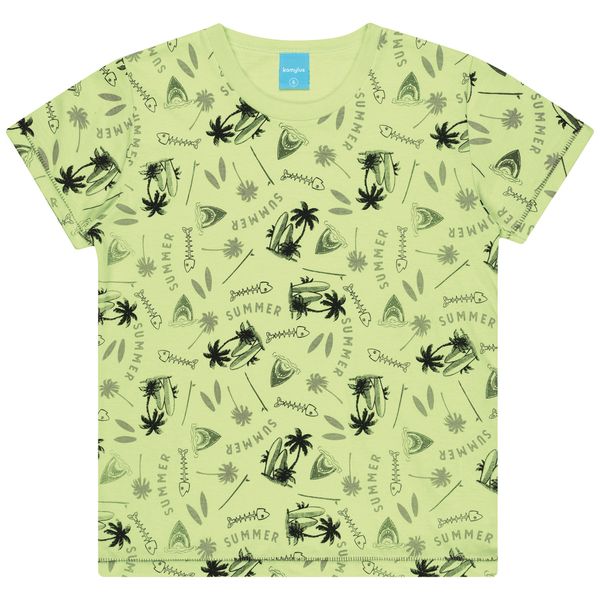 Kamylus - Lime Pattern Cotton T-shirt