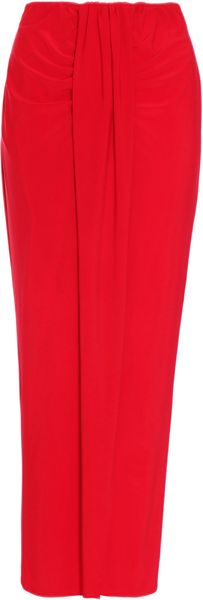 Quiz - Women Red Ruched Split Maxi Skirt