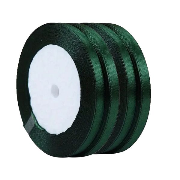 Satin Ribbon - 6mm Width -Dark green- 88m - Bows and Wrapping