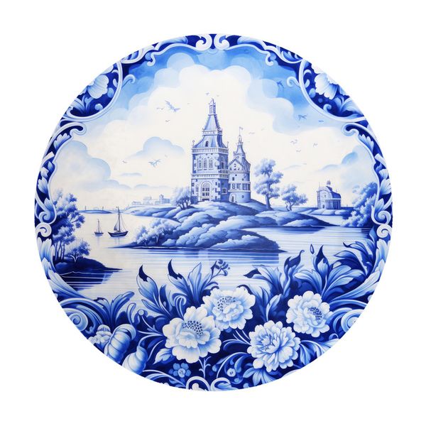 Delft-Porcelain-Dreams-Round-Tablecloth