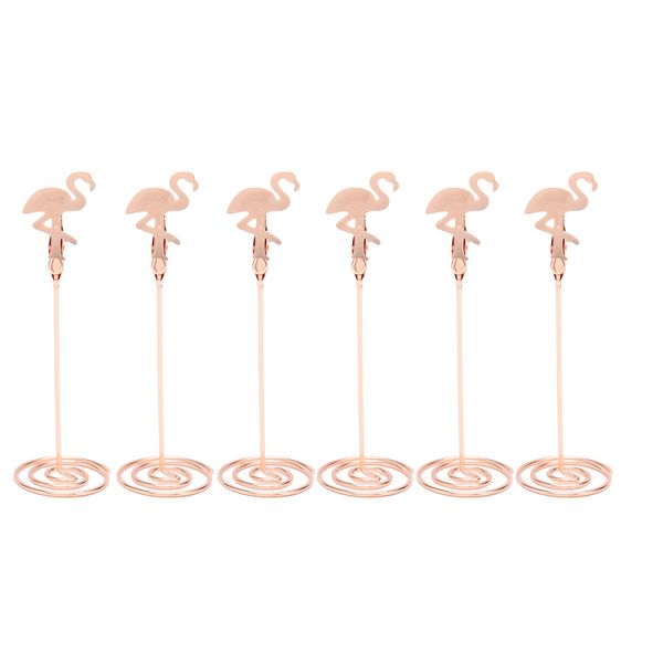 Table Card Holder Rose Gold Flamingo Rust Resistant Clips
