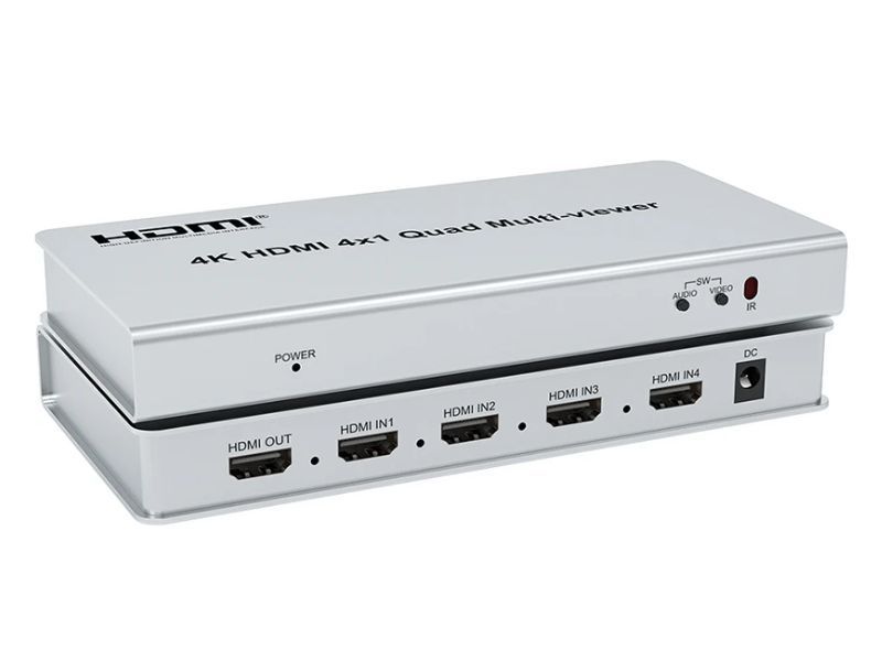 ZATECH 4K HDMI Quad Multi-Viewer 4x1 -Switch &amp; Screen Splitter