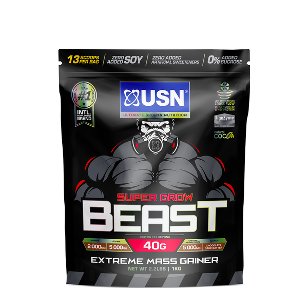 USN Super Grow Beast 1kg Bag Choc Cake Batter