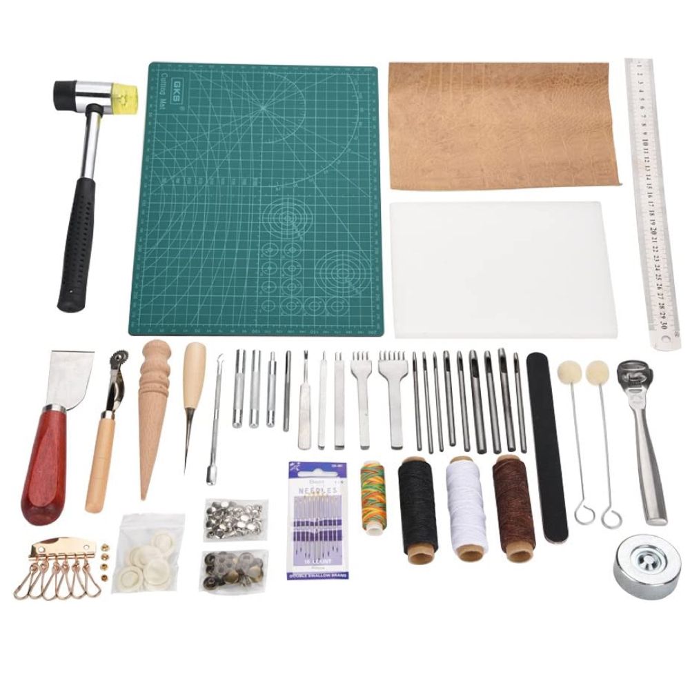 Craft 42 Piece Leather Stitching Groover Sewing Tools Jumbo Punch Kit ...