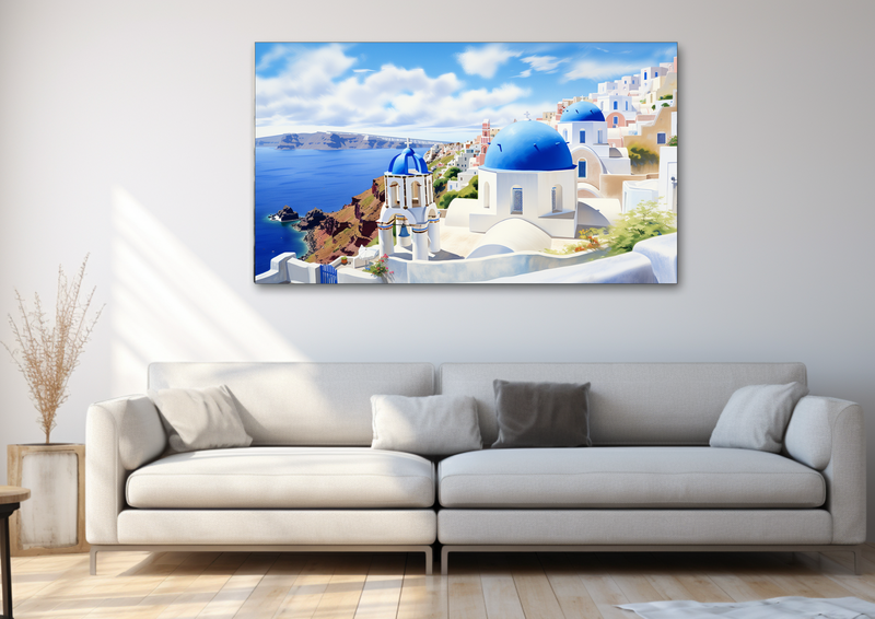 Canvas Wall Art - Santorini Serenity Abstract - HD0058